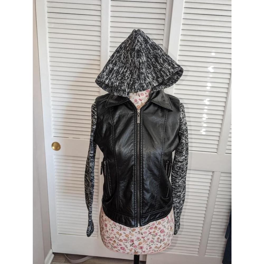 JouJou faux leather and knit jacket